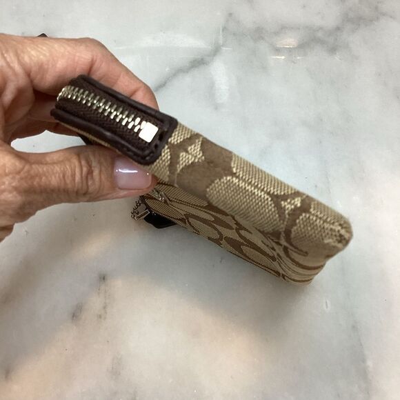 Coach Wristlet Bag Purse Jacquard Signature Logo Canvas Designer Pouch Wallet - Picture 7 of 9